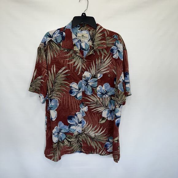 Island Shore Button Up Adult XL Multicolor Mens Short Sleeve 100% Rayon Shirt - Picture 1 of 16